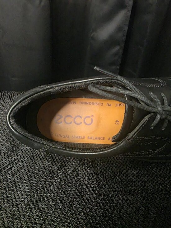 New SZ 9.5M Ecco Oxford Black Leather Oxford dress shoes main image 4